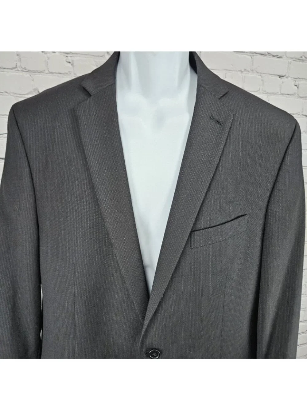 Alfani Black 100% Wool Slim Fit 2 Button Vented Notch Blazer Sport Coat 42L